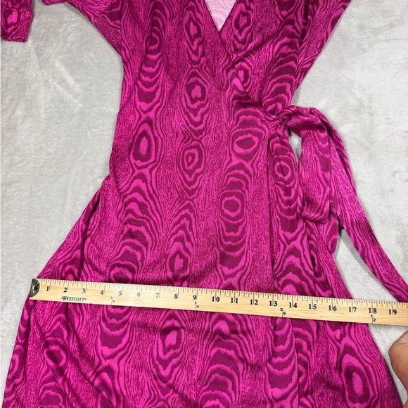 Diane Von Furstenberg DVF 100% Silk Julian Two Grain Pink Wrap Mini Dress Size 0 - Picture 10 of 16